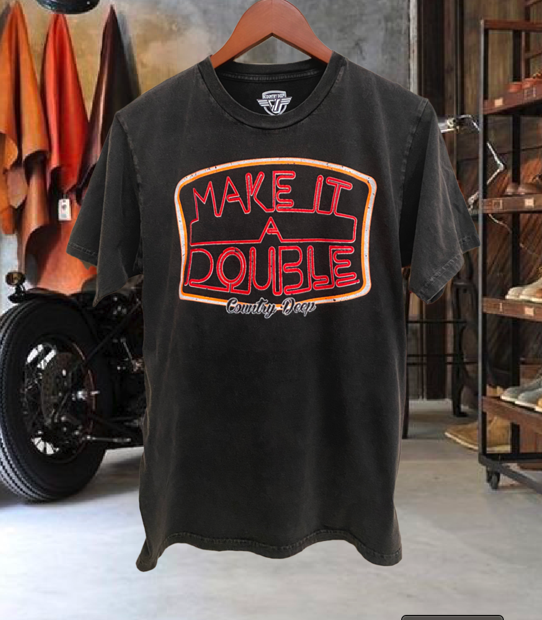 Make It A Double Acid Wash Relaxed Tee
