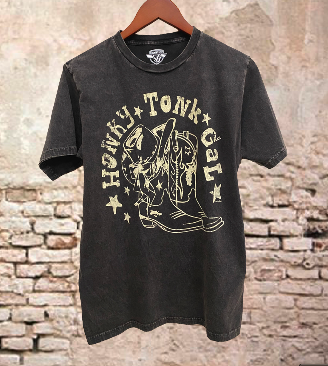 Honky Tonk Gal Acid Wash Relaxed Tee