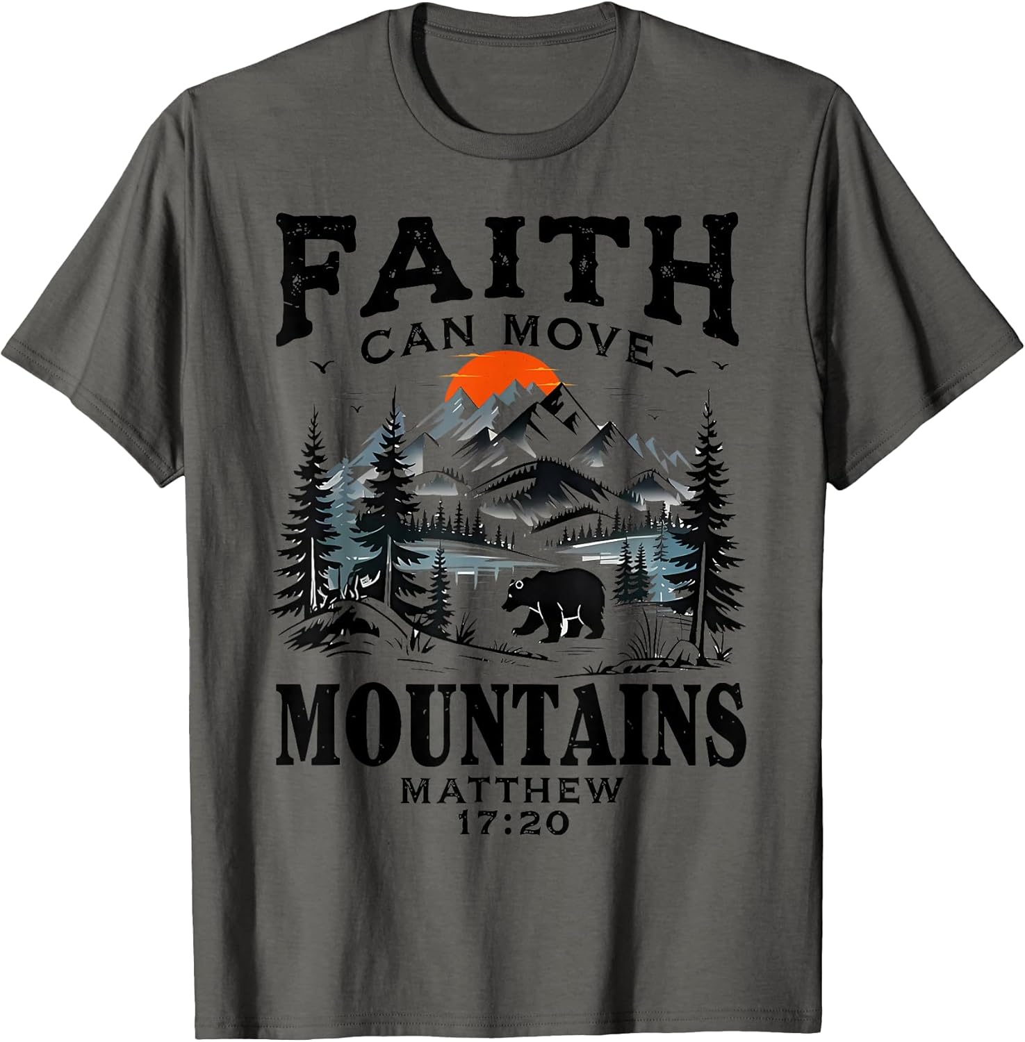 Faith Can Move Mountains Religious Christian Sunset Camping T-Shirt Unisex T-shirt, Sweatshirt, Hoodie, Long Sleeve Tee