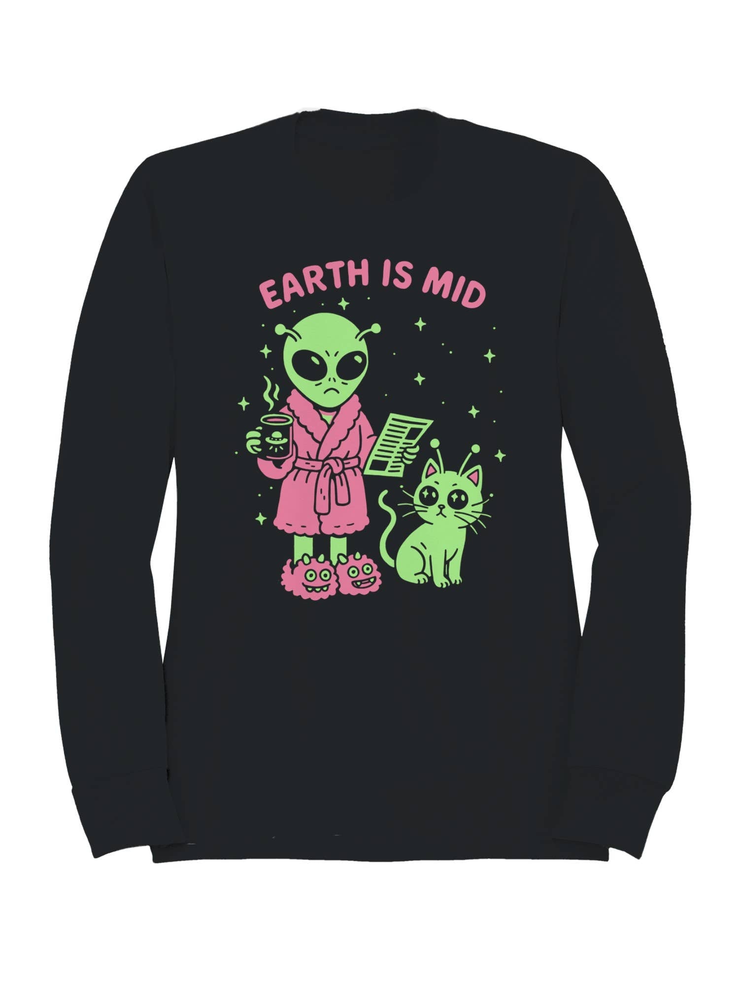 Alien Morning Routine Humor Design Women's Sweatshirt