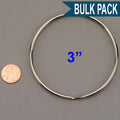 Split Key Ring Nickel Plated 3 Inch Diameter (China)-Bulk Pack of 25