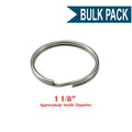 Heavy Duty Split Key Ring Nickel Plated 1-1/8 Inch Diameter (USA)-Bulk Pack of 100