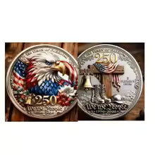 5pcs/lot The New 250th Anniversary US Gold Silver Commemorative Coin 1776-2026 United States Metal Coin Craft Souvenir Gift