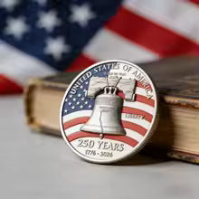 New Arrival 250 Years USA 250th Anniversary 3D Gold Plated Challenge Coin Liberty Bell Eagle High Quality Collectible Gift