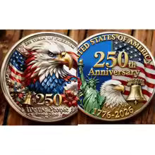 5pcs/lot The New 250th Anniversary US Gold Silver Commemorative Coin 1776-2026 United States Metal Coin Craft Souvenir Gift