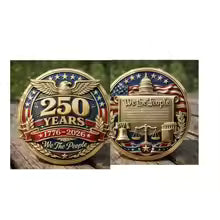 5pcs/lot The New 250th Anniversary US Gold Silver Commemorative Coin 1776-2026 United States Metal Coin Craft Souvenir Gift