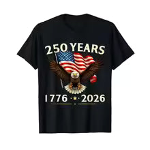 American 250th Anniversary 1776 2026 Patriotic Bald Eagle T Shirt For Men Summer USA Flag Liberty Bell Classic Short Sleeve Tops