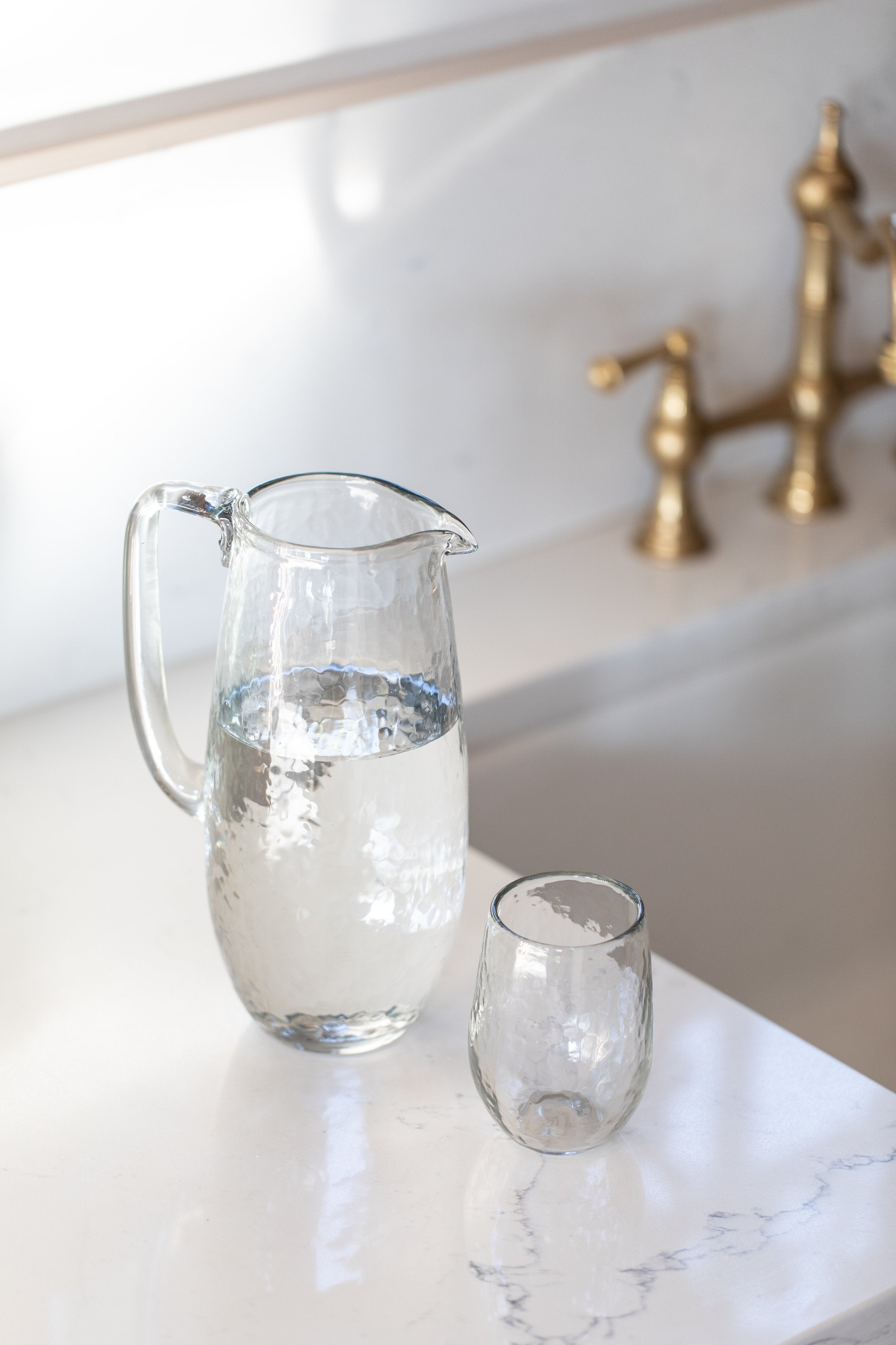 Pebbled Glass Pitcher
