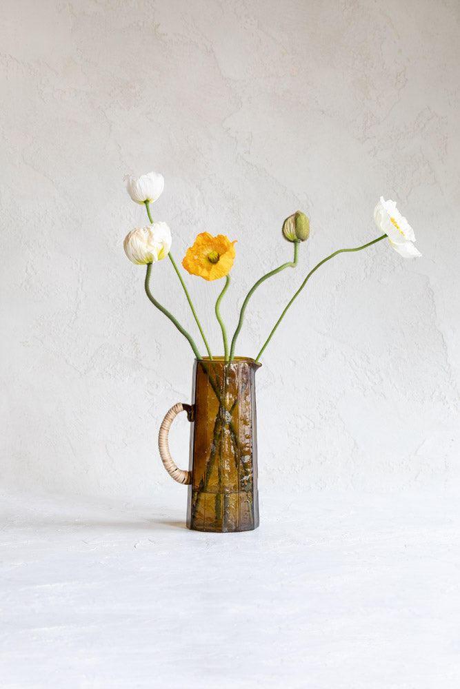 Hammered Glass Water Pitcher