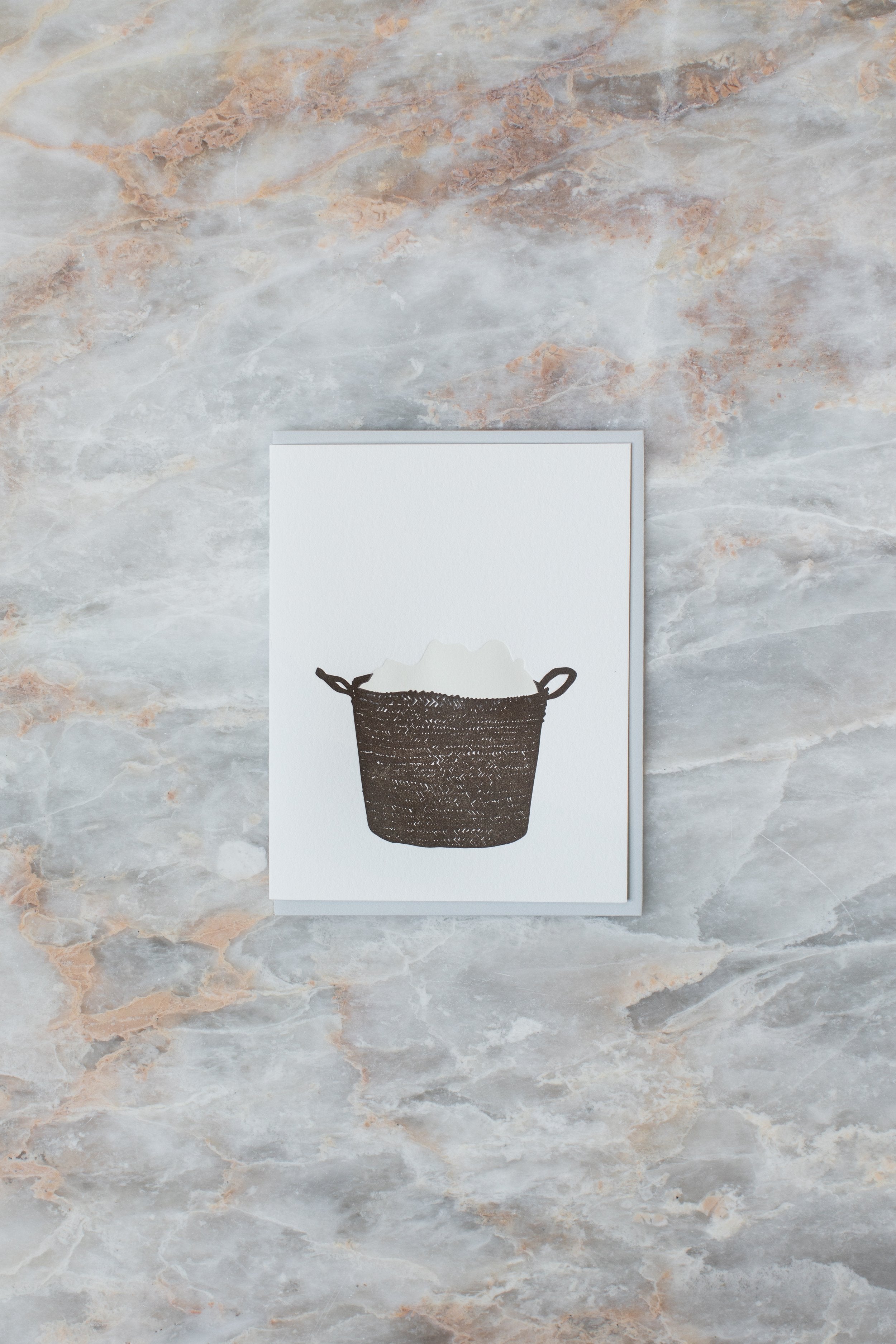 Woven Laundry Basket Letterpress Card