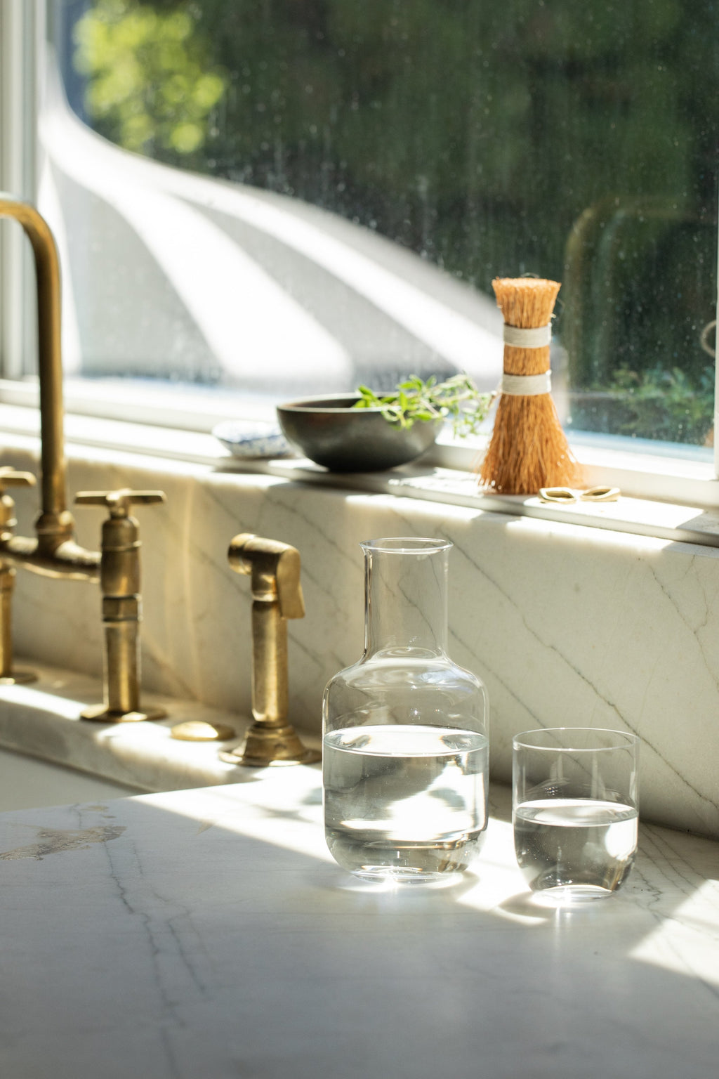 Glass Decanter and Cup