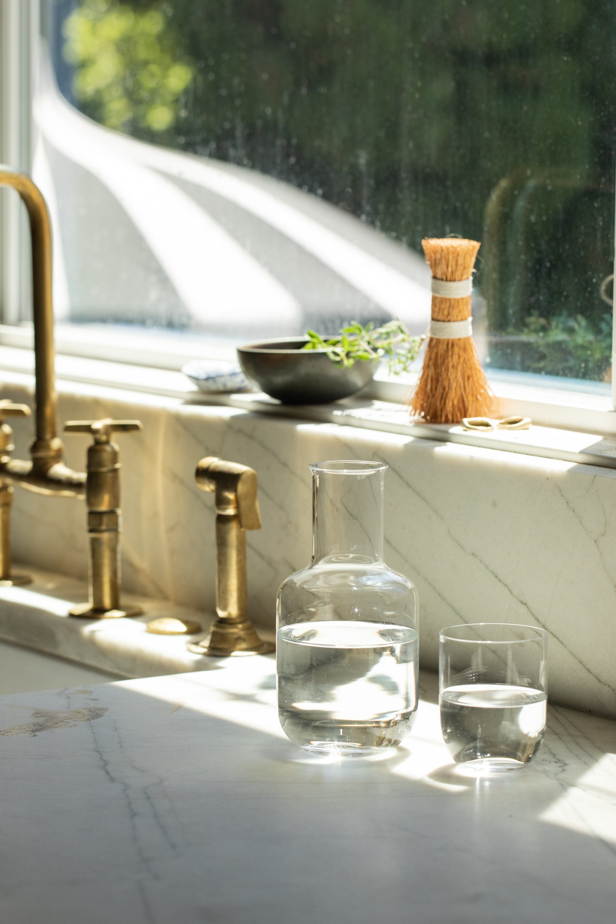 Glass Decanter and Cup