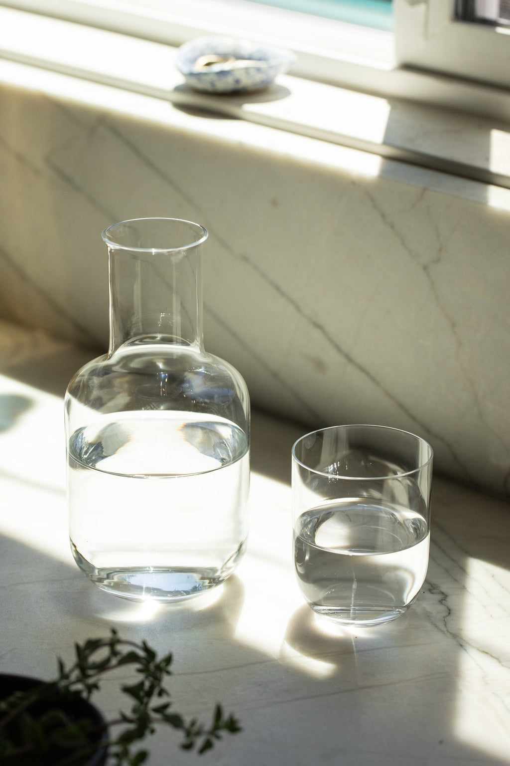 Glass Decanter and Cup