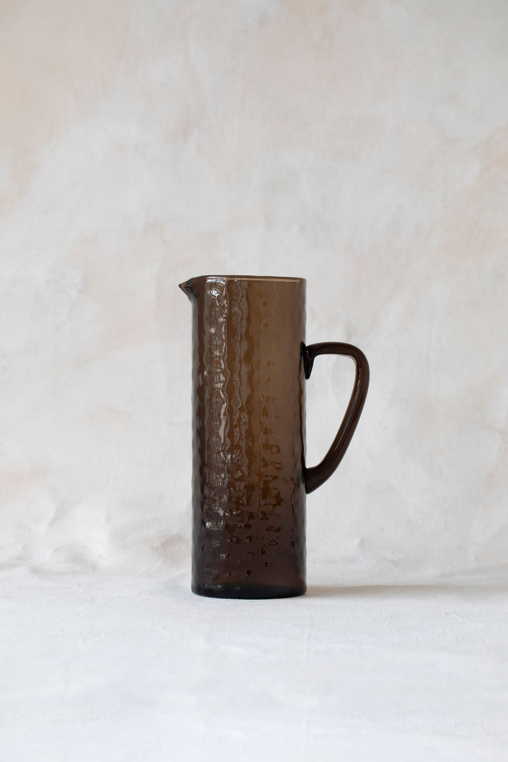 Hammered Glass Pitcher in Brown