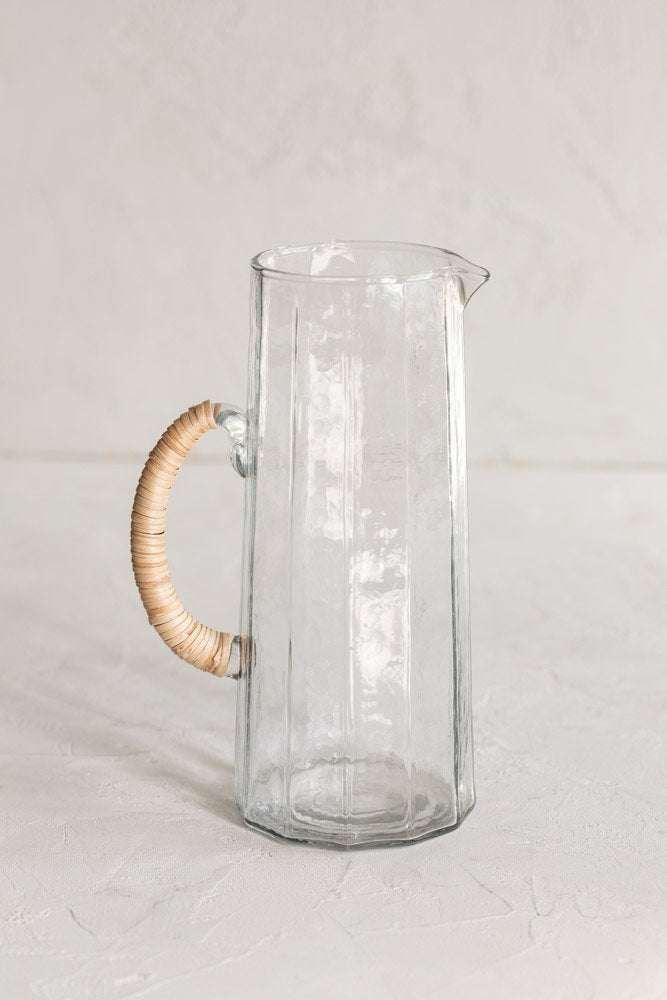 Hammered Glass Water Pitcher