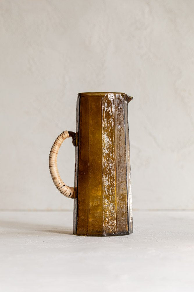 Hammered Glass Water Pitcher