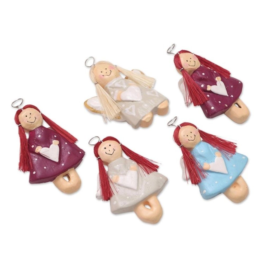 Artisan Crafted Angel Magnets Made from Wood 'Angel Contingent'