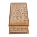 Gold-Tone Reverse-Painted Glass Decorative Box from Peru 'Golden Colonial Elegance'