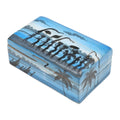 Painted Melasti-Inspired Suar Wood Decorative Box in Blue 'Melasti Morning'