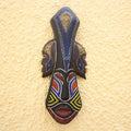 Beaded Wood Three Faced African Wall Mask Crafted by Hand 'Glorious Work'