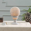 Globe-Shaped Openwork Hand-Carved Soapstone Tealight Holder 'Reflection from the Past'