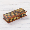 Reverse-Painted Glass Decorative Box from Peru 'Butterfly Dream'