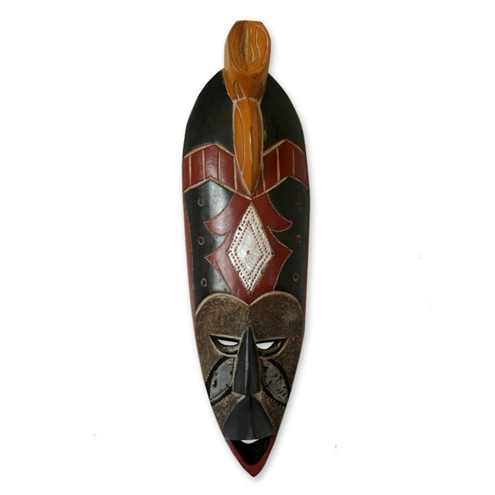 Hand Carved Wood Wall Mask 'Fisherman's Luck'