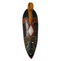 Hand Carved Wood Wall Mask 'Fisherman's Luck'
