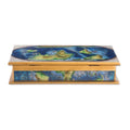Map of the World Reverse-Painted Glass Wood Decorative Box 'World View'