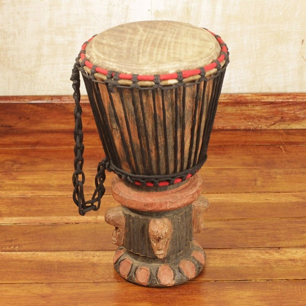 Fair Trade Wood Djembe Drum 'Think Together'