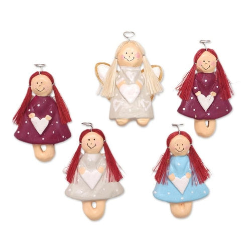 Artisan Crafted Angel Magnets Made from Wood 'Angel Contingent'