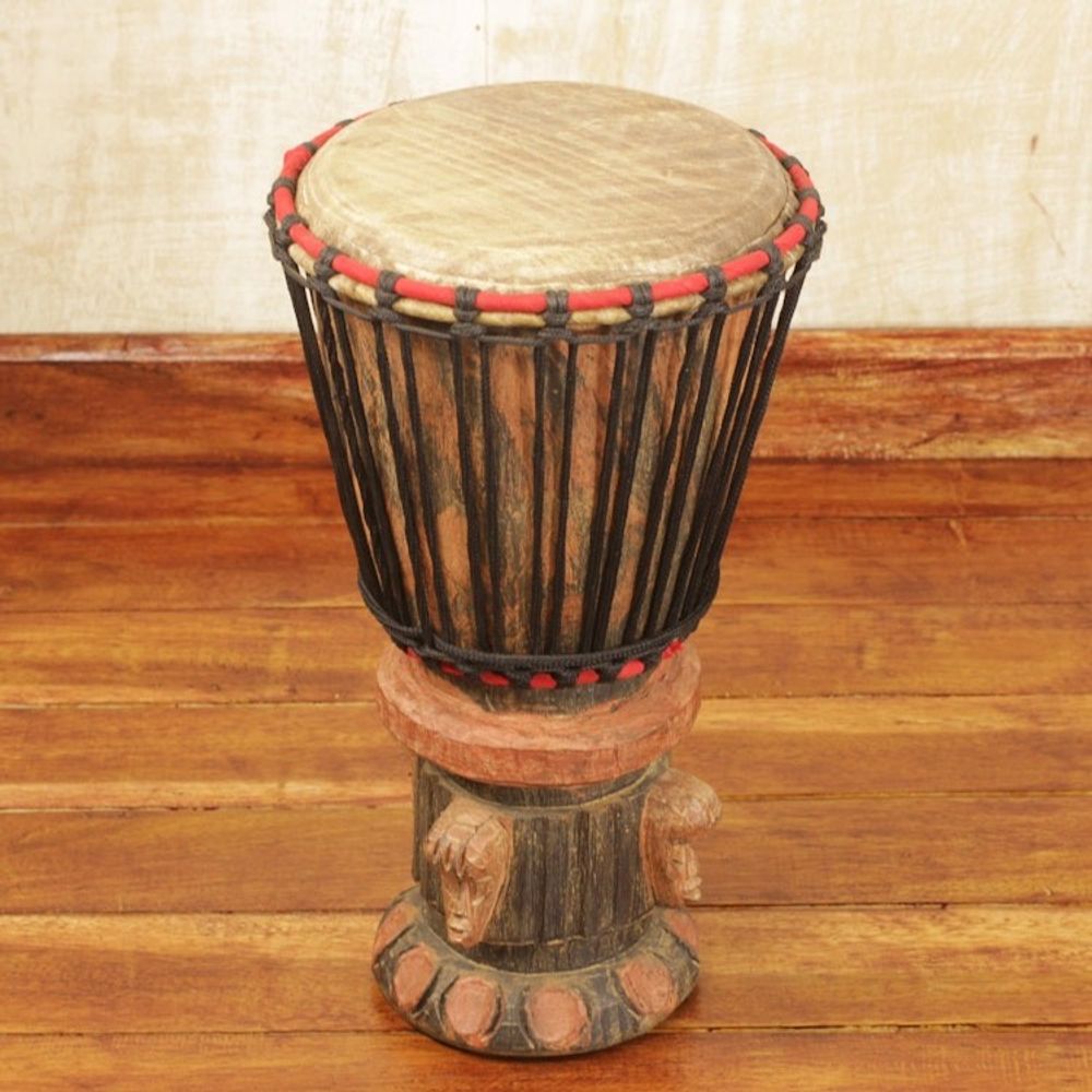 Fair Trade Wood Djembe Drum 'Think Together'