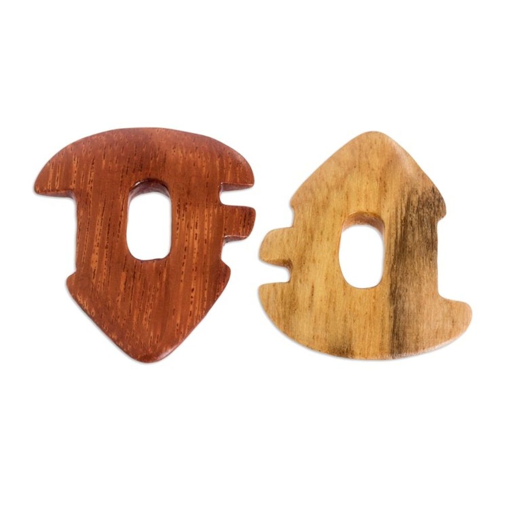 Reclaimed Estoraque and Cypress Wood Guitar Picks Pair 'Eco Melody'