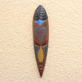 Heart-Pattern African Wood and Aluminum Mask from Ghana 'Ghanaian Love'