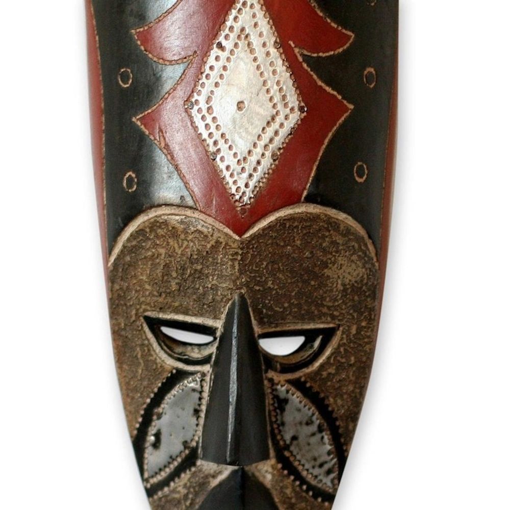 Hand Carved Wood Wall Mask 'Fisherman's Luck'