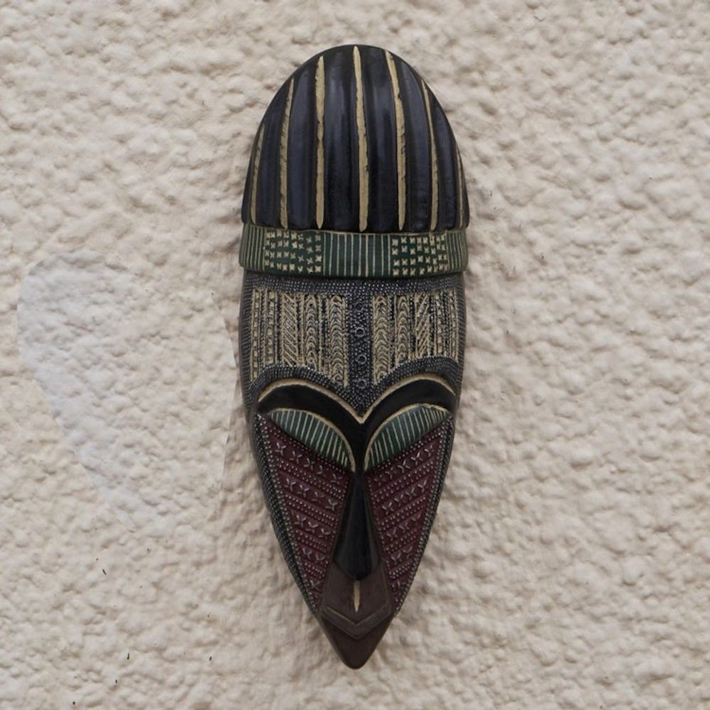 Aluminum Plated Mahogany Wood Mask 'Royal Ohaneba'