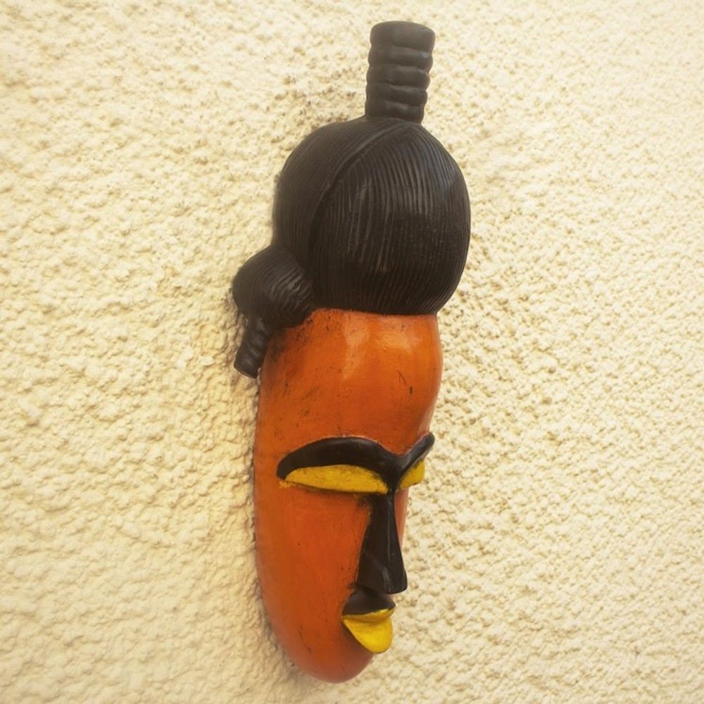 Hand Carved African Sese Wood Mask 'Afefa'