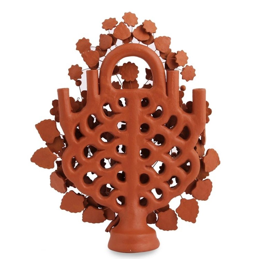 Handcrafted Nature-Themed Ceramic Candle Holder from Mexico 'Wonderful Spring'