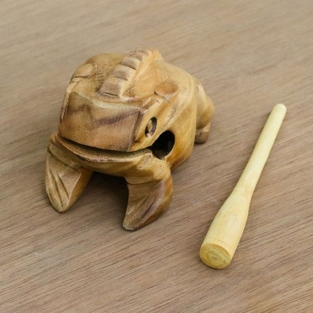 Brown Thai Frog Wood Percussion Instrument 5.5 Inch 'Tenasserim Melody'