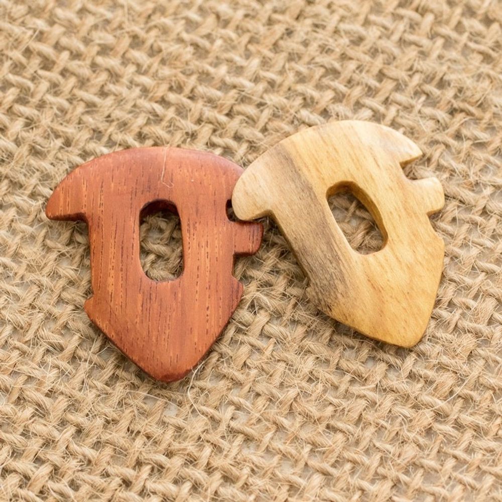 Reclaimed Estoraque and Cypress Wood Guitar Picks Pair 'Eco Melody'