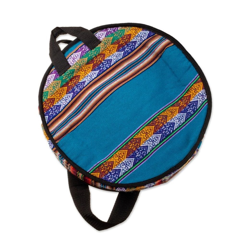 Leather and Cumaru Wood Drum Handcrafted in Peru 'Sacred Sound'