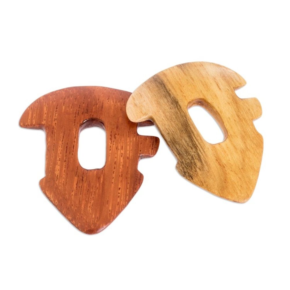 Reclaimed Estoraque and Cypress Wood Guitar Picks Pair 'Eco Melody'