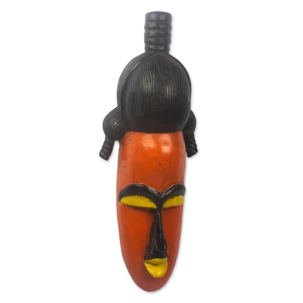 Hand Carved African Sese Wood Mask 'Afefa'