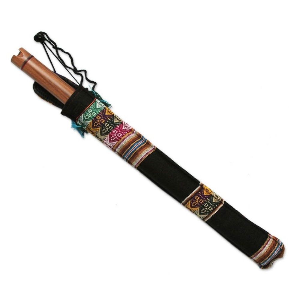 Quena Wood Inca Flute with Case Handmade in Peru 'Jacaranda'