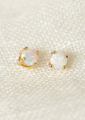 Minimal Opal Stud Earrings