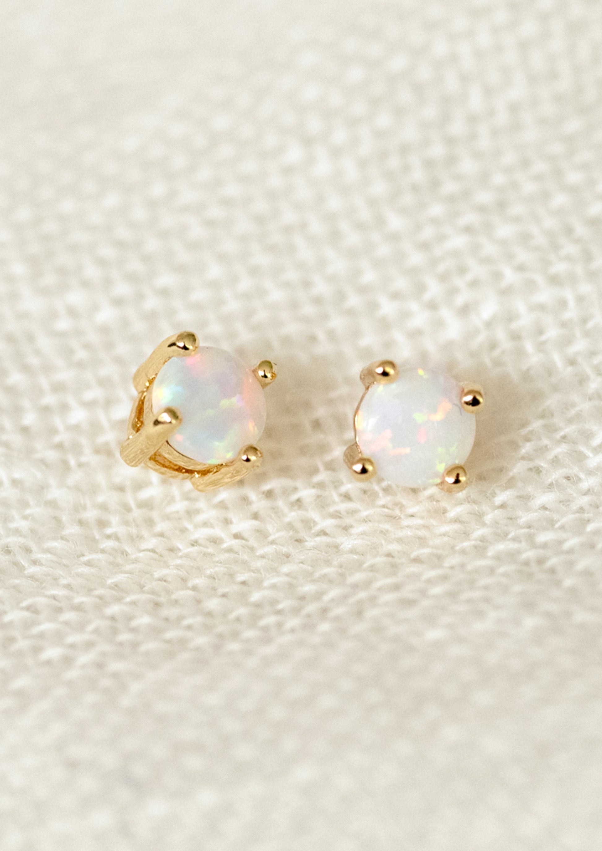 Minimal Opal Stud Earrings