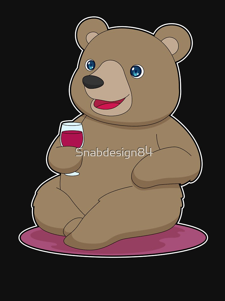 Bear Red wine by Snabdesign84 Unisex T-shirt, Sweatshirt, Hoodie, Long Sleeve Tee