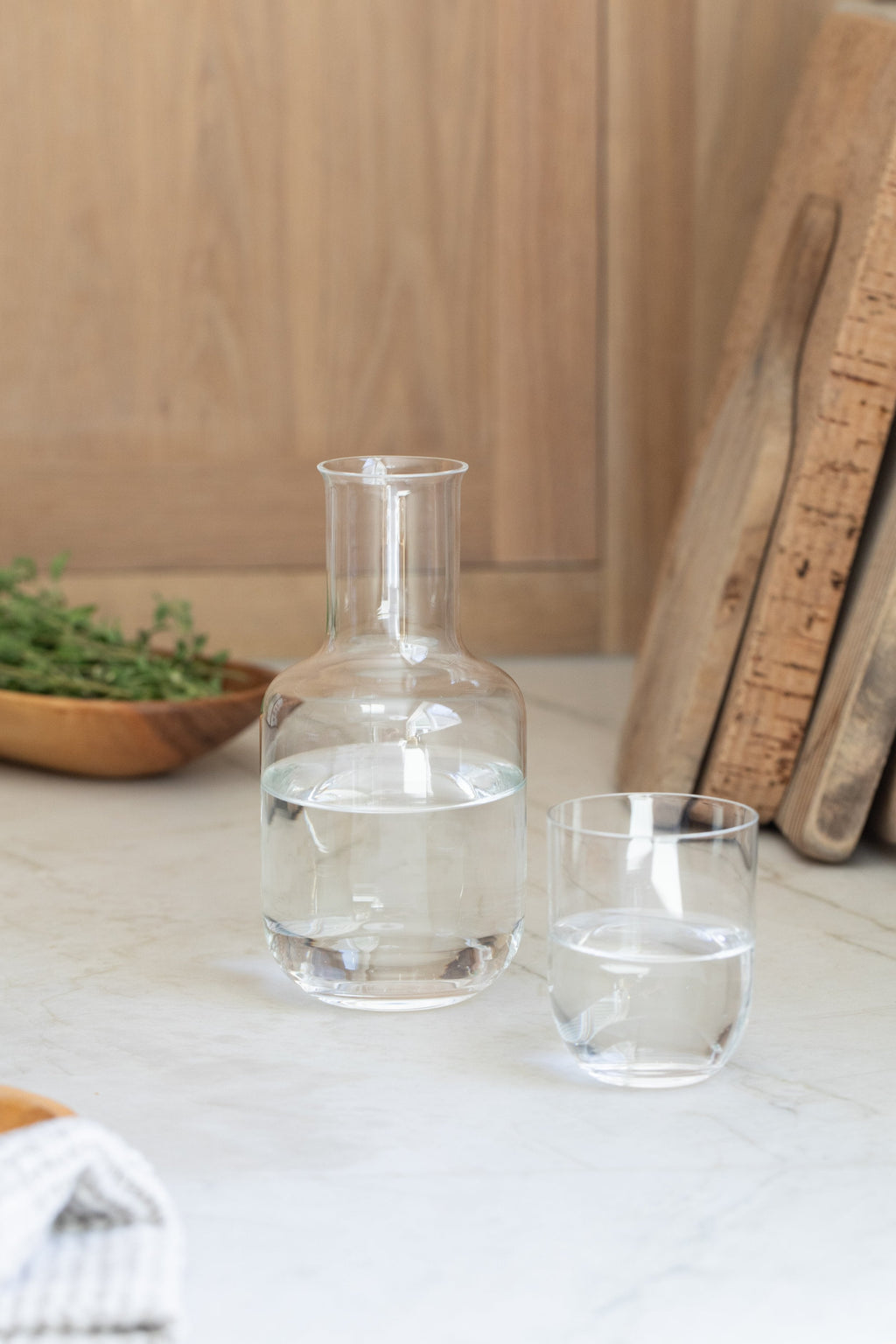 Glass Decanter and Cup