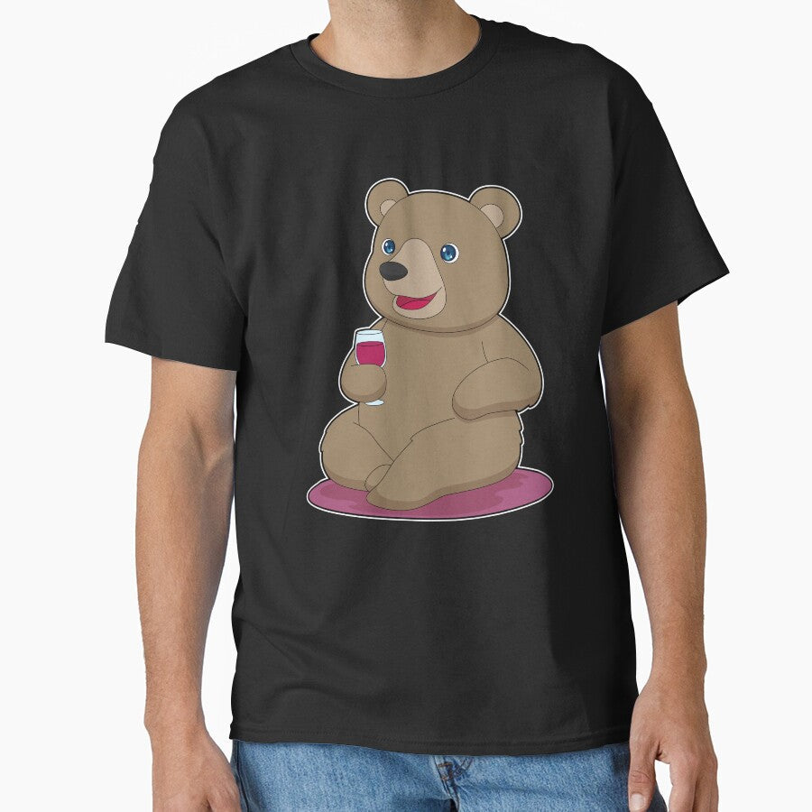 Bear Red wine by Snabdesign84 Unisex T-shirt, Sweatshirt, Hoodie, Long Sleeve Tee