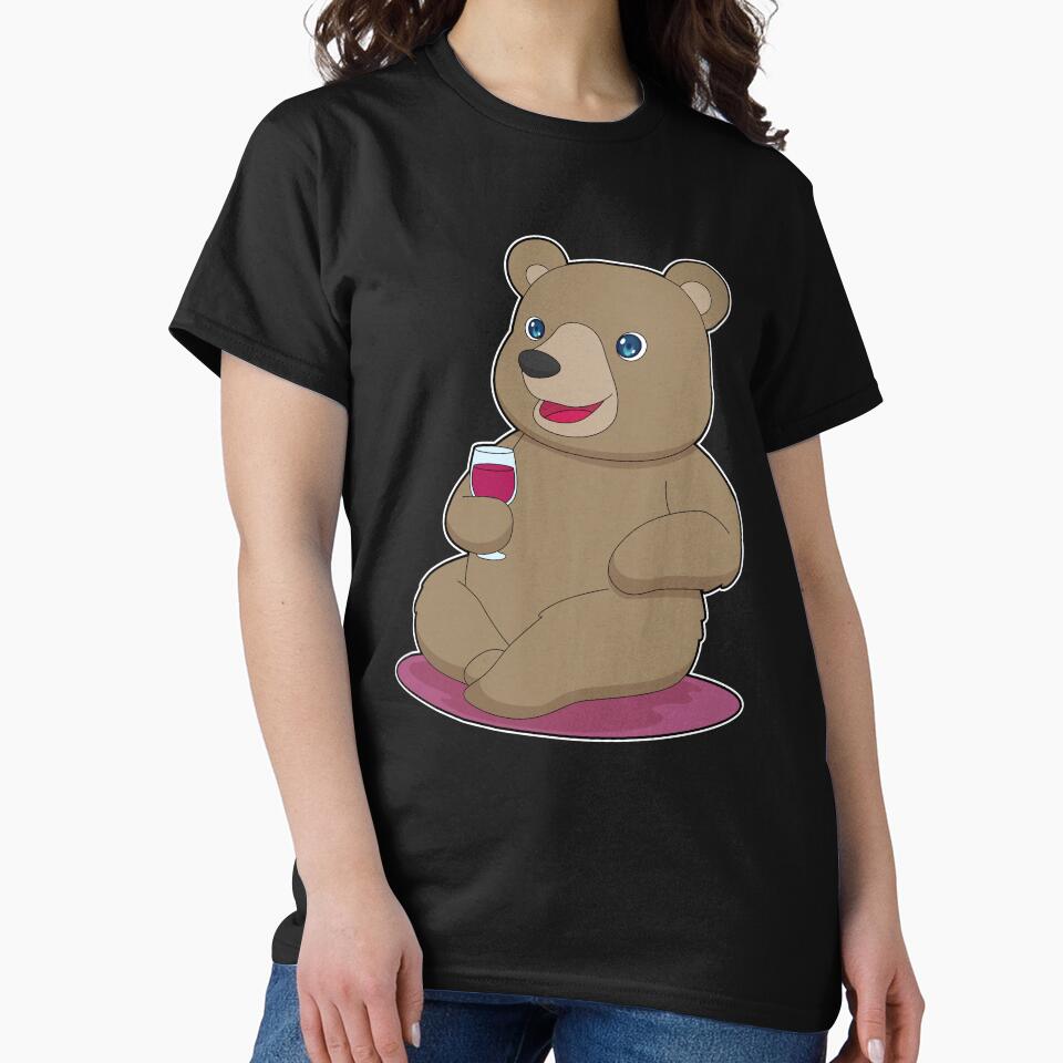 Bear Red wine by Snabdesign84 Unisex T-shirt, Sweatshirt, Hoodie, Long Sleeve Tee
